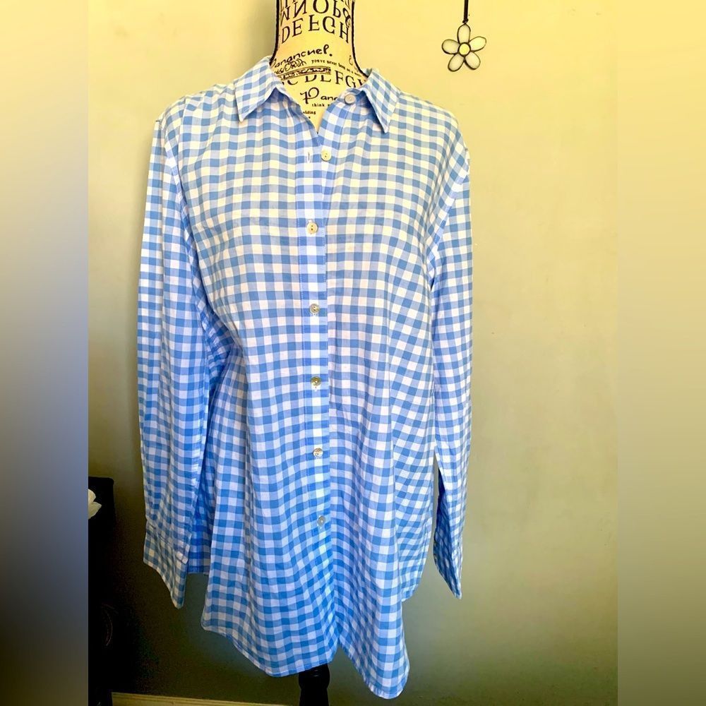 Vineyard Vines Blue and White Gingham Button-Down Shirt